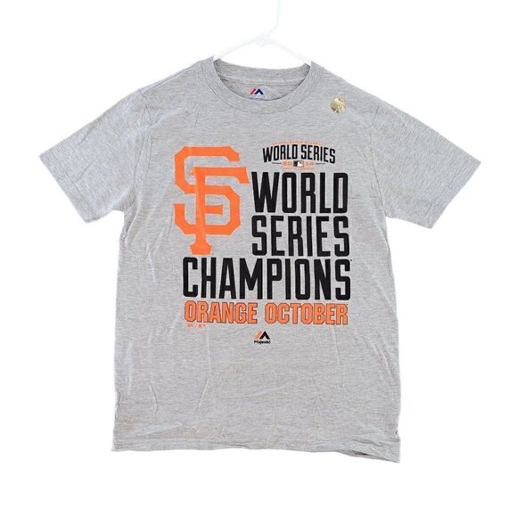 NWD MLB San Francisco Giants WorldâSeriesâBoysâShortâSleeveâT-shirtâSzâM - Picture 1 of 7